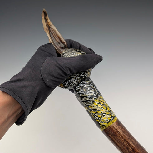 復古棕色軸兔頭手杖手杖 110 厘米